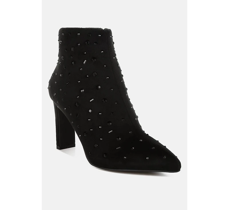 Sakura Diamante Embellished Microfiber Boots