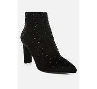 Sakura Diamante Embellished Microfiber Boots