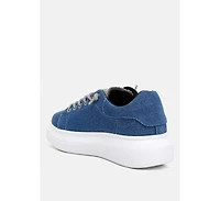 ena rhinestone embellished denim sneakers