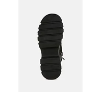 Wellerman Faux Fur Detail Chunky Hiker Boots