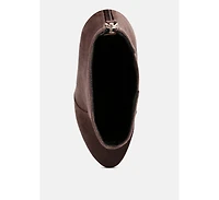 Espiree Microfiber High Heeled Ankle Boots