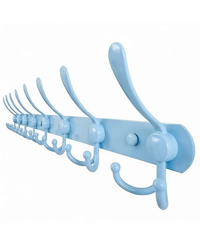 Yigii 8-Triple Hook Heavy Duty Blue Coat Rack for Entryways