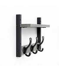 Yigii 20" Wall Shelf with Hooks - 60 lbs Capacity - Entryway Organizer - Stylish Decor