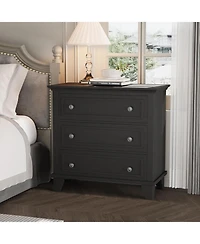gaomon 3 Drawer Dresser, Wooden Storage Chest of Drawers with Exquisite Metal Handles, Small Cabinet, Modern Design Dresser