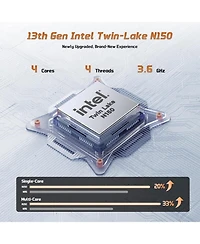 Nimo 15.6" Fhd Ips Student Laptop 16GB Ram 512GB Ssd, 4 Cores 13th Gen Intel N150 3.6GHz Fingerprint Wi-Fi 6