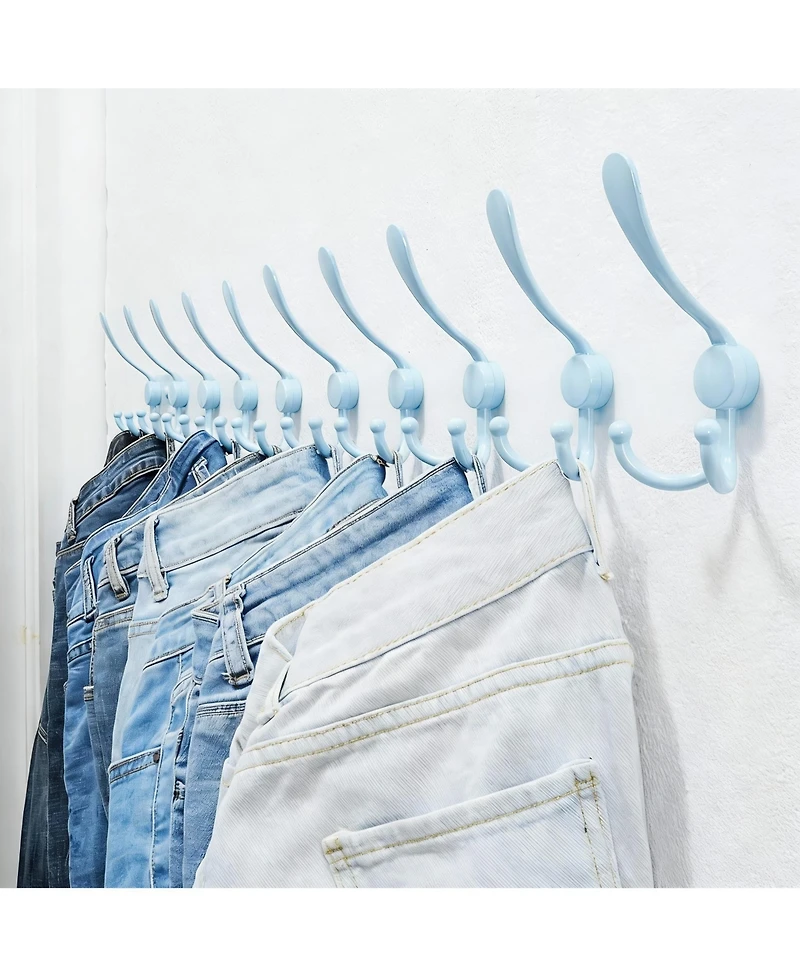 Yigii 5-Tri Stainless Steel Coat Rack, Heavy Duty, Blue, for Entryways & Bathrooms