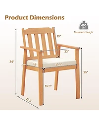 Slickblue 2-Piece Acacia Wood Patio Dining Chairs for Outdoor Use