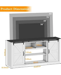 gaomon Farmhouse Tv Stand for Televisions Up to 80 in, Sliding Barn Doors and Storage Cabinets Living Room