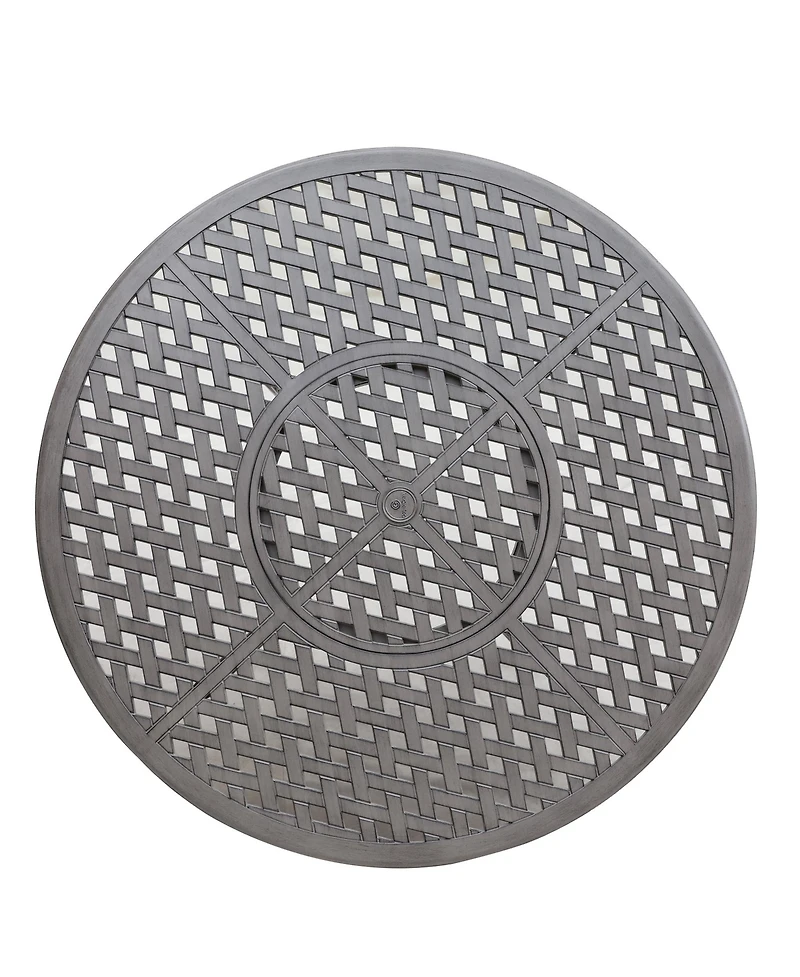 Mondawe 42 Inches Cast Aluminum with Umbralla Hole Round Bar Table