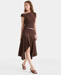 Bar Iii Women's Ruched Asymmetrical Skirt, Macy's Exclusive
