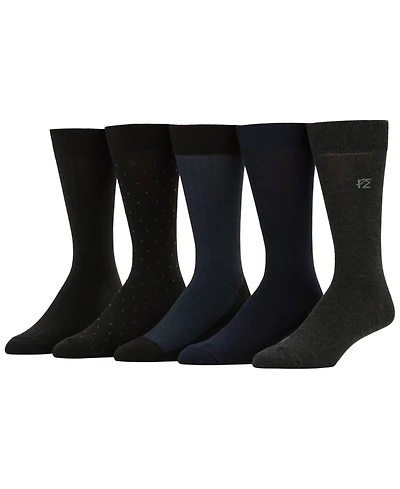 Perry Ellis Portfolio Men's Herringbone Patterned Texture Socks, 5-Pack