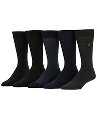Perry Ellis Portfolio Men's Herringbone Patterned Texture Socks, 5-Pack