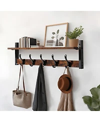 Yigii 29" Wall-Mounted Coat Rack with Shelf, 80 lbs Capacity, Space-Saving