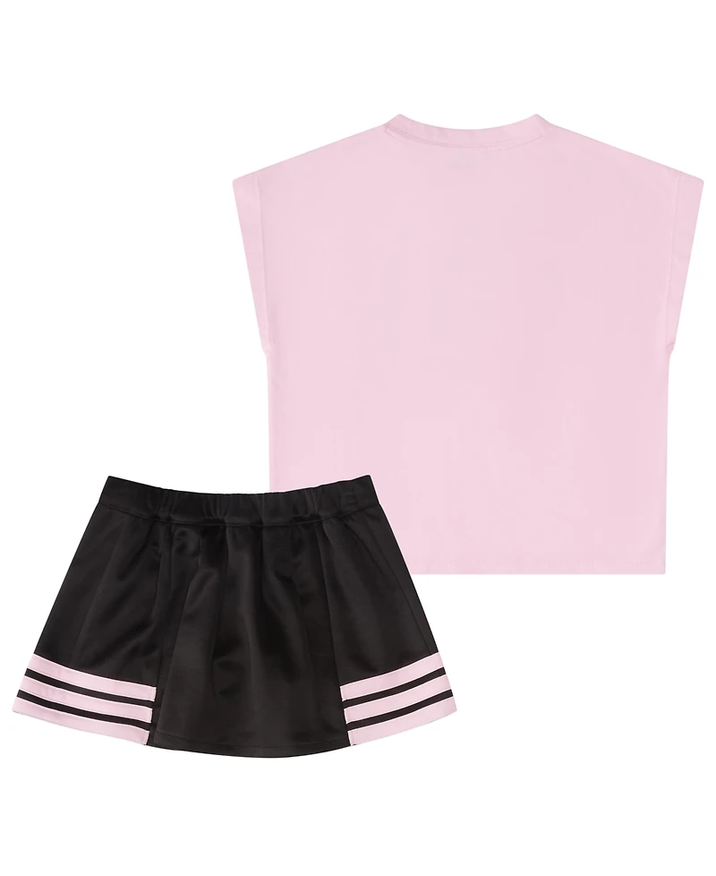 adidas Baby Girls' sleeveless Box T-Shirt and Pleated Skort, 2-Piece Set