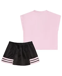 adidas Baby Girls' sleeveless Box T-Shirt and Pleated Skort, 2-Piece Set