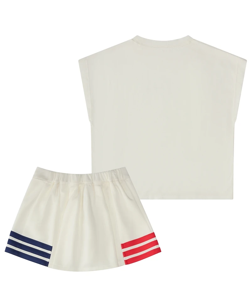 adidas Baby Girls' sleeveless Box T-Shirt and Pleated Skort, 2-Piece Set
