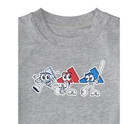 adidas Baby Boys' Short-Sleeve Graphic Shortie Heather Romper