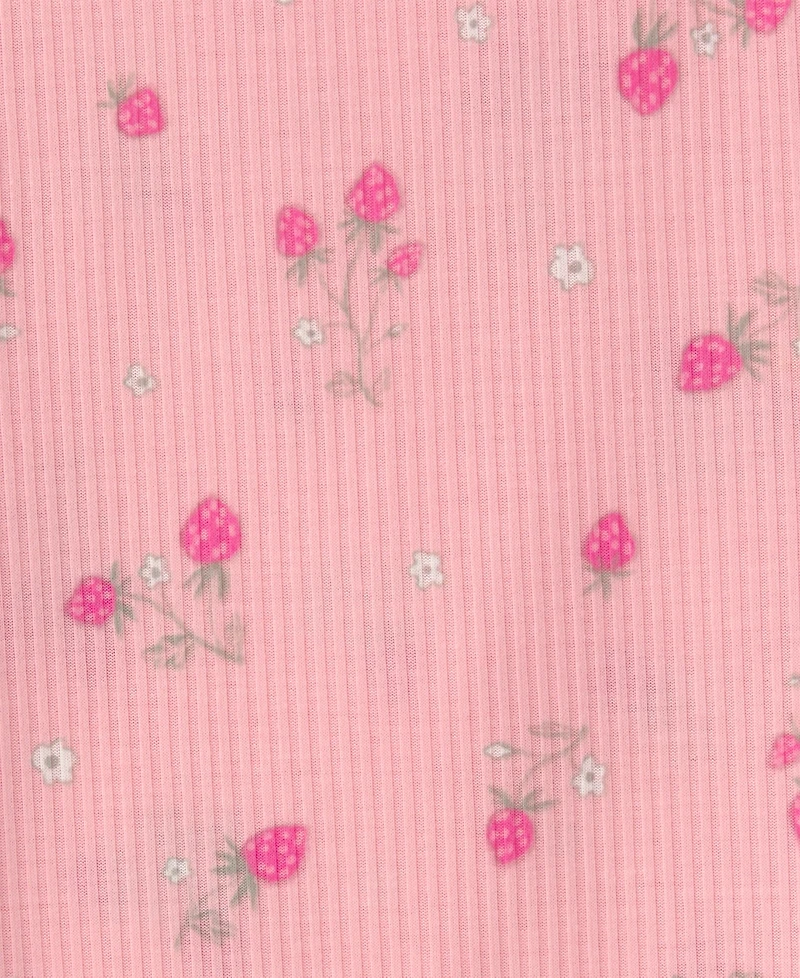 Carter's Girls' Toddler 2T-5T Strawberry Loose-Fit Top and Pants, 2-Piece Pajama Set