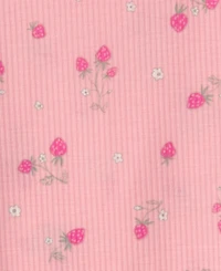 Carter's Girls' Toddler 2T-5T Strawberry Loose-Fit Top and Pants, 2-Piece Pajama Set