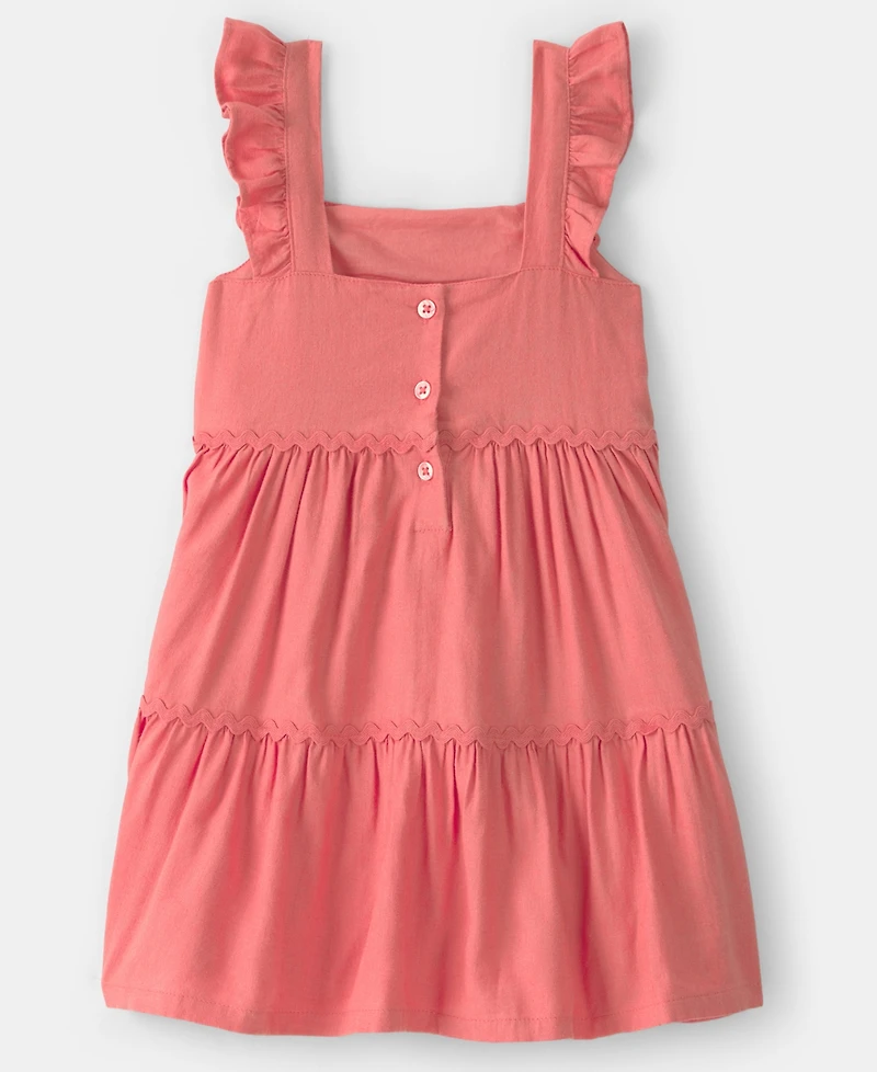 Carter's Girls' Toddler 2T-5T Ruffle-Sleeve Tiered Dress