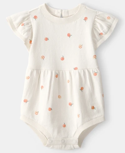 Carter's Baby Girls' Peach Print Short-Sleeve Romper