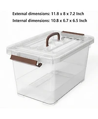 Yigii 6-Pack Clear 7 Quart Stackable Storage Bins with Latches