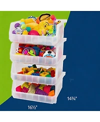 Yigii Extra Large Stackable Storage Bins for Home Organization 4-Pack