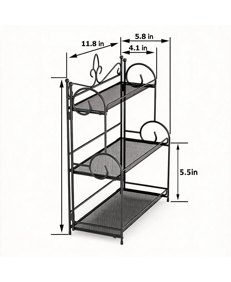 Yigii 3-Tier Foldable Organizer for Kitchen & Bathroom