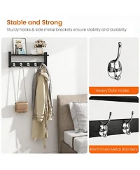 Yigii Stylish Wood Coat Rack with Shelf for Hanging Coats Hats Decor