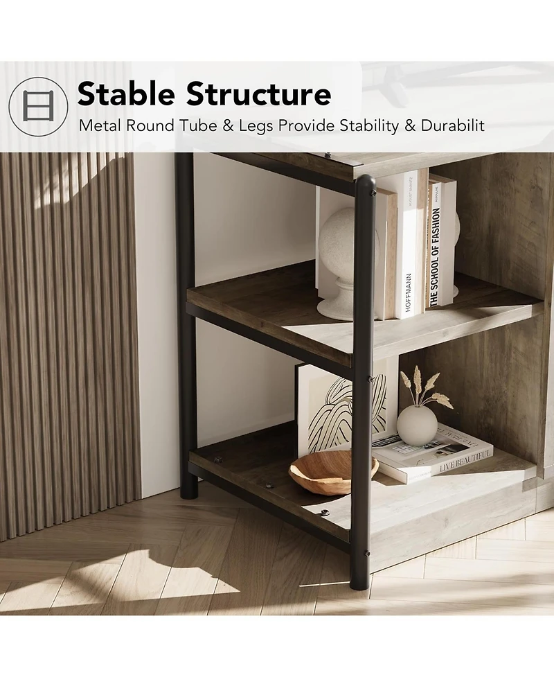 Gaomon Farmhouse Tv Stand for 75/80 inches TVs, Entertainment Center with Storage Cabinet and Mesh Doors, Grey