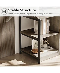 Gaomon Farmhouse Tv Stand for 75/80 inches TVs, Entertainment Center with Storage Cabinet and Mesh Doors, Grey