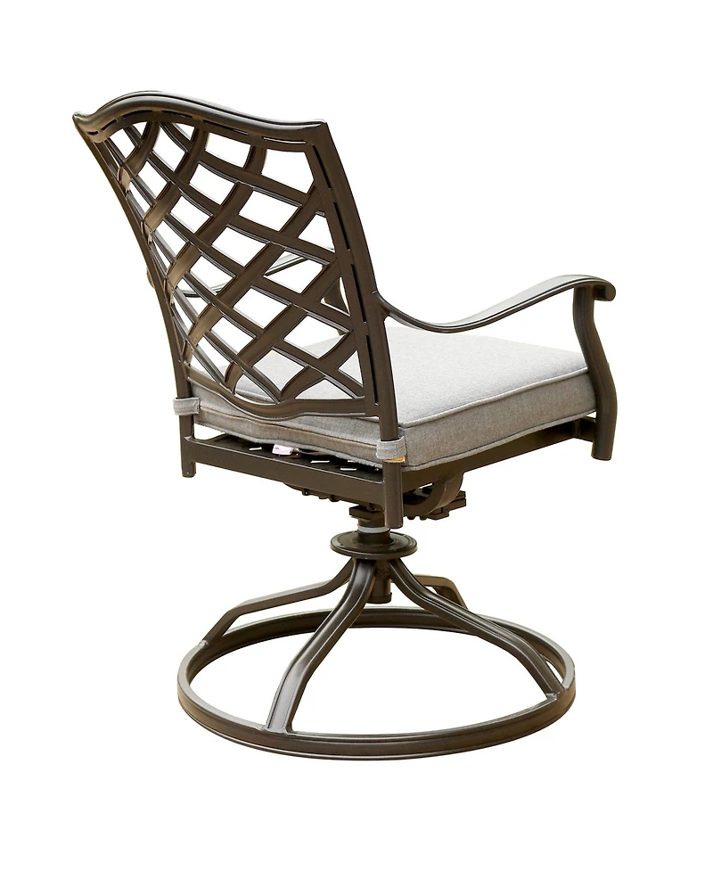 Mondawe 6 - Person 68" Long Aluminum Dining Set,6 Swivel Rocker Chairs &1 Rectangular Table