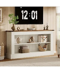 Tribesigns Farmhouse Tv Stand for 70-Inch Tv, 63" Entertainment Center with Storage, Modern Media Console Table