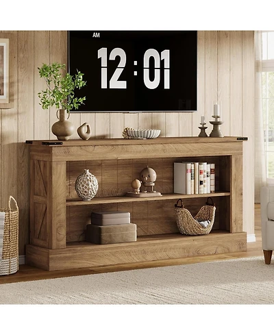Tribesigns Farmhouse Tv Stand for 70-Inch Tv, 63" Entertainment Center with Storage, Modern Media Console Table