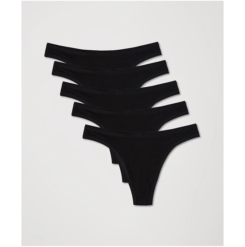 Pact Women's Everyday Classic Thong Underwear 5-Pack