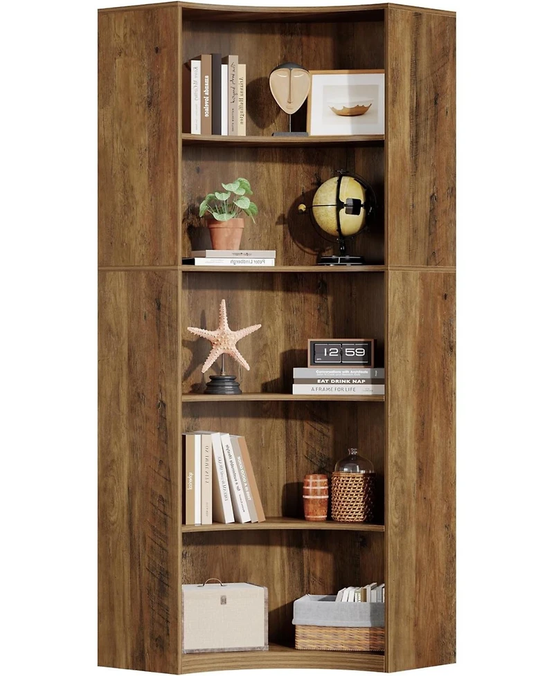Tribesigns 6-Tier Corner Bookshelf, 70.9" Tall