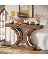 Tribesigns 43.31-Inch Farmhouse Console Table for Entryway, Unique Narrow Sofa Table Behind The Couch with Curved Legs