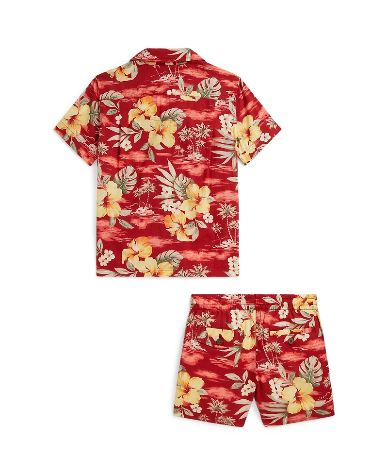 Polo Ralph Lauren Boys' 2-7 Floral-Print Shirt & Shorts, 2-Piece Set