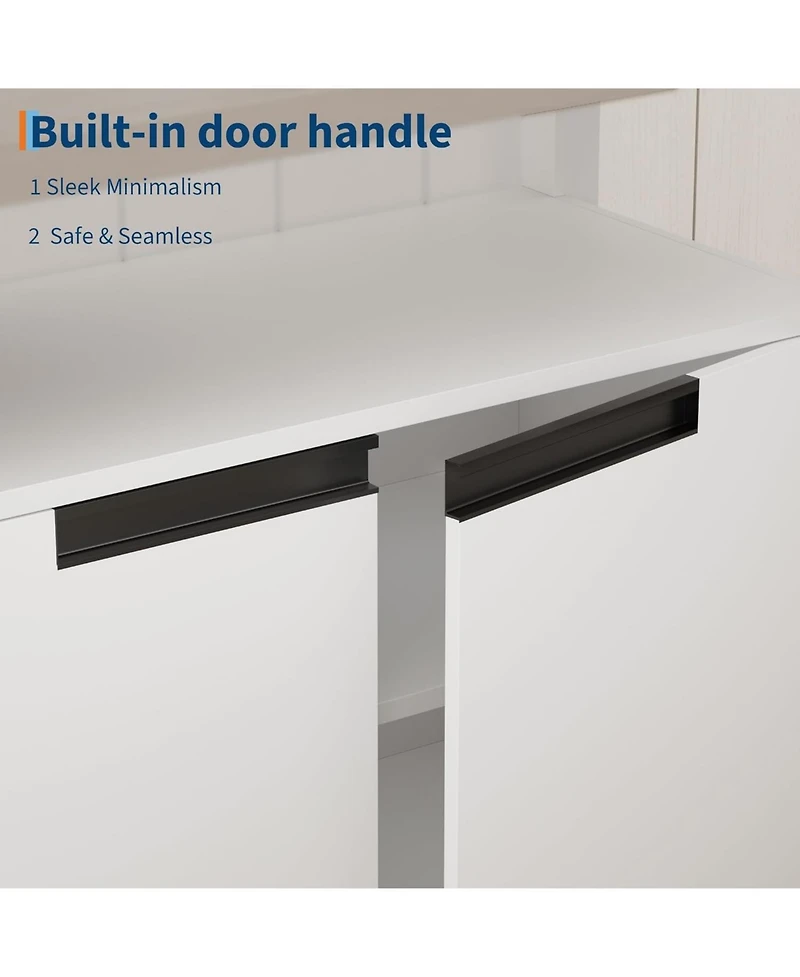 gaomon Farmhouse Tv Stand for Up to 65 Inches, Long Entertainment Center with 4 Door & Open Shelf