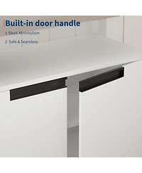 gaomon Farmhouse Tv Stand for Up to 65 Inches, Long Entertainment Center with 4 Door & Open Shelf