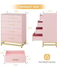 Gaomon Dresser for Bedroom with 4 Drawer, Modern Dressers Chest of Drawers, with Wide Drawers and Metal Handles