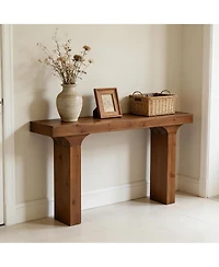 Tribesigns Solid Wood Console Table, 59" Long Rectangular Sofa Table Behind The Couch, Farmhouse Entryway Table