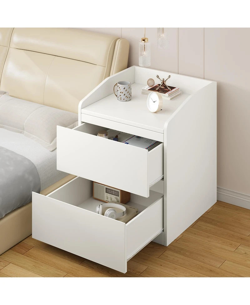 Gaomon Modern Handle-Free 2-Drawer Nightstand with Storage for Bedroom or Office