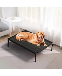Aostirmotor Large Mesh Pet Cooling Bed, Black Breathable Dog or Cat Cushion for Indoor Use
