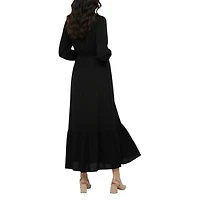 Motherhood Maternity Puff Sleeve Ruffle Midi Dress