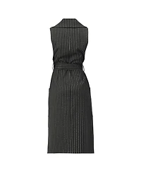 Ivonne Women's Double-Breasted Striped Midi Dress