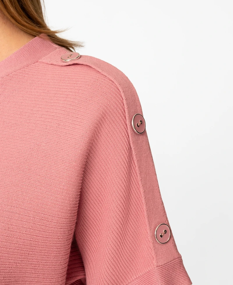 Melissa Paige Women's Vertical Rib Sweater Knit T-Shirt