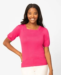 Melissa Paige Women's Scalloped Short-Sleeve Sweater