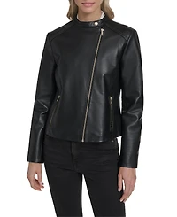 Cole Haan Women's Stand Collar Racer Jacket