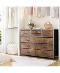 gaomon 10 Drawers Fabric Dressers for Bedroom, Modern Chest of Drawers, 45" Wide Tv Stand